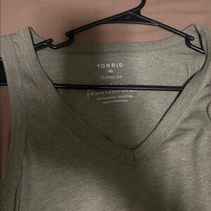 torrid Olive V-Neck Classic Fit Tank